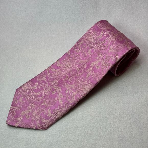 Daniel Cremieux Other - Daniel Cremieux Mens 59” Necktie Hand‎ Tailored 100% Soie Silk Pink Made in USA